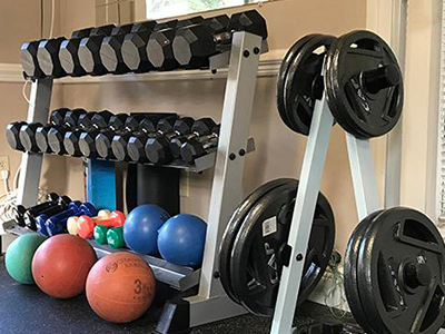 Weights in the 69þƷ Baldwin County Fitness Center.